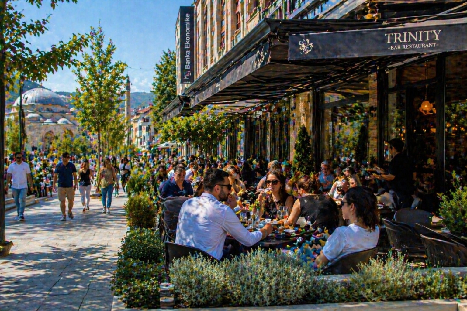 Cafes and Outdoor Dining Enhance Urban Life in Kosovo Cities